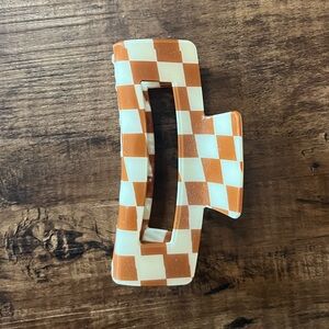 🤍🤎 Checkered Claw Hair Clip | Neutral Brown & Cream | Trendy Minimal 🤍🤎